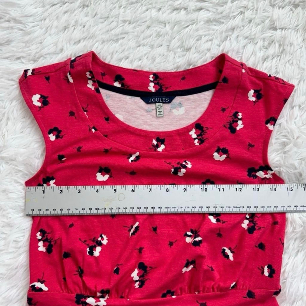 Joules Pink Floral Midi Dress Size 2 - Picture 5 of 11